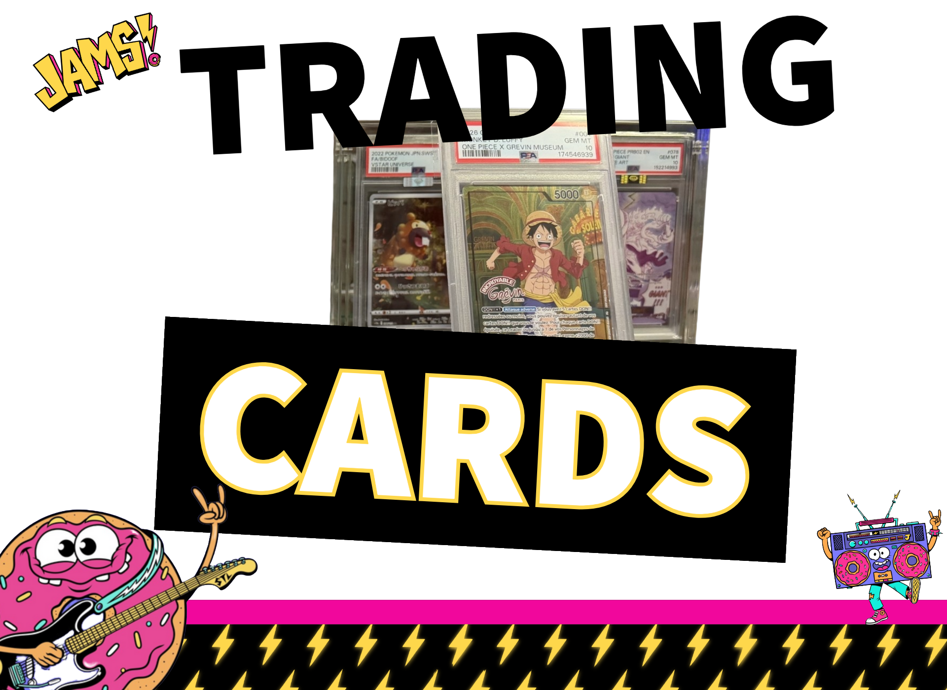 Pokémon and One Piece trading cards